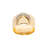 Gold Band Diamond Crescent Moon Ring