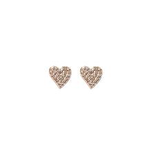 Diamond Encrusted Heart Stud Earrings