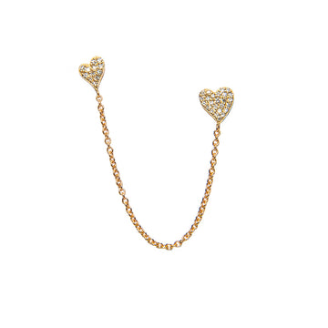 Two Hole Double Heart Stud Earring