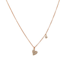 Heart and Mini Diamond Charm Necklace