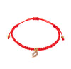 Red String Bracelet with Diamond Encrusted Kiss