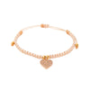 Pink Diamond Heart String Bracelet