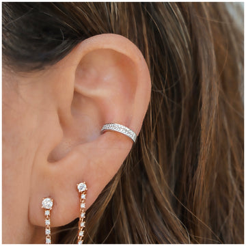 2 Diamond Row Earring Cuff