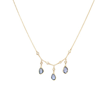 Blue Sapphire Droplet Necklace