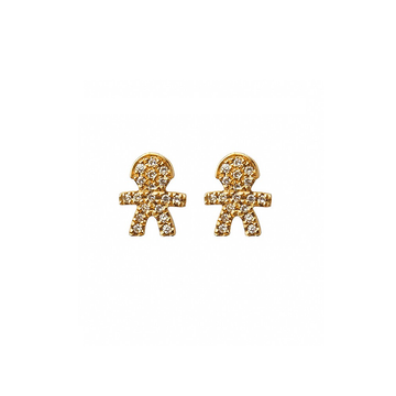 Diamond Encrusted Boy and Girl Stud Earrings