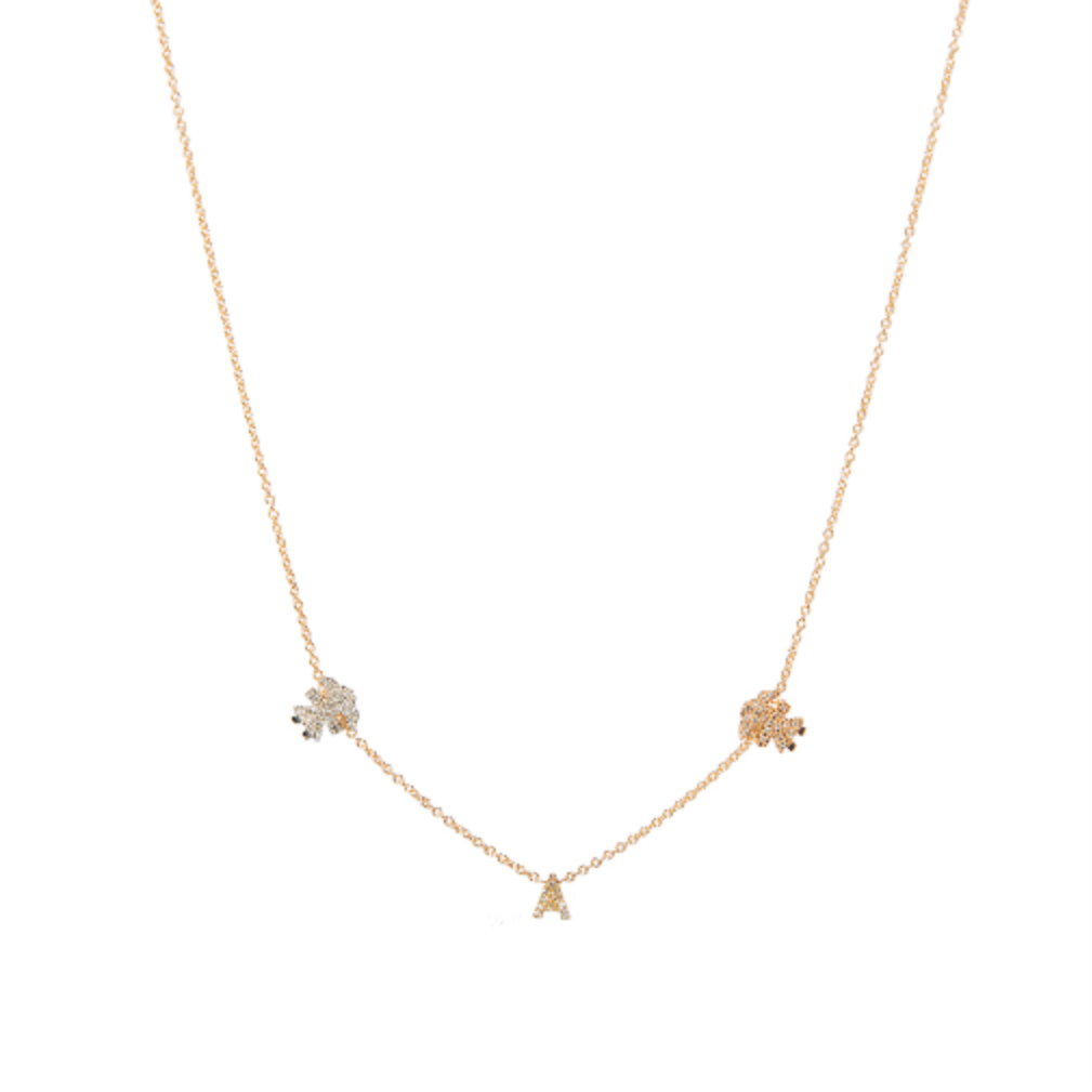 Customizable Diamond Letter & Diamond Charms Necklace for moms