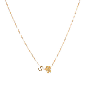 Customizable Gold Letter & Diamond Charms Necklace