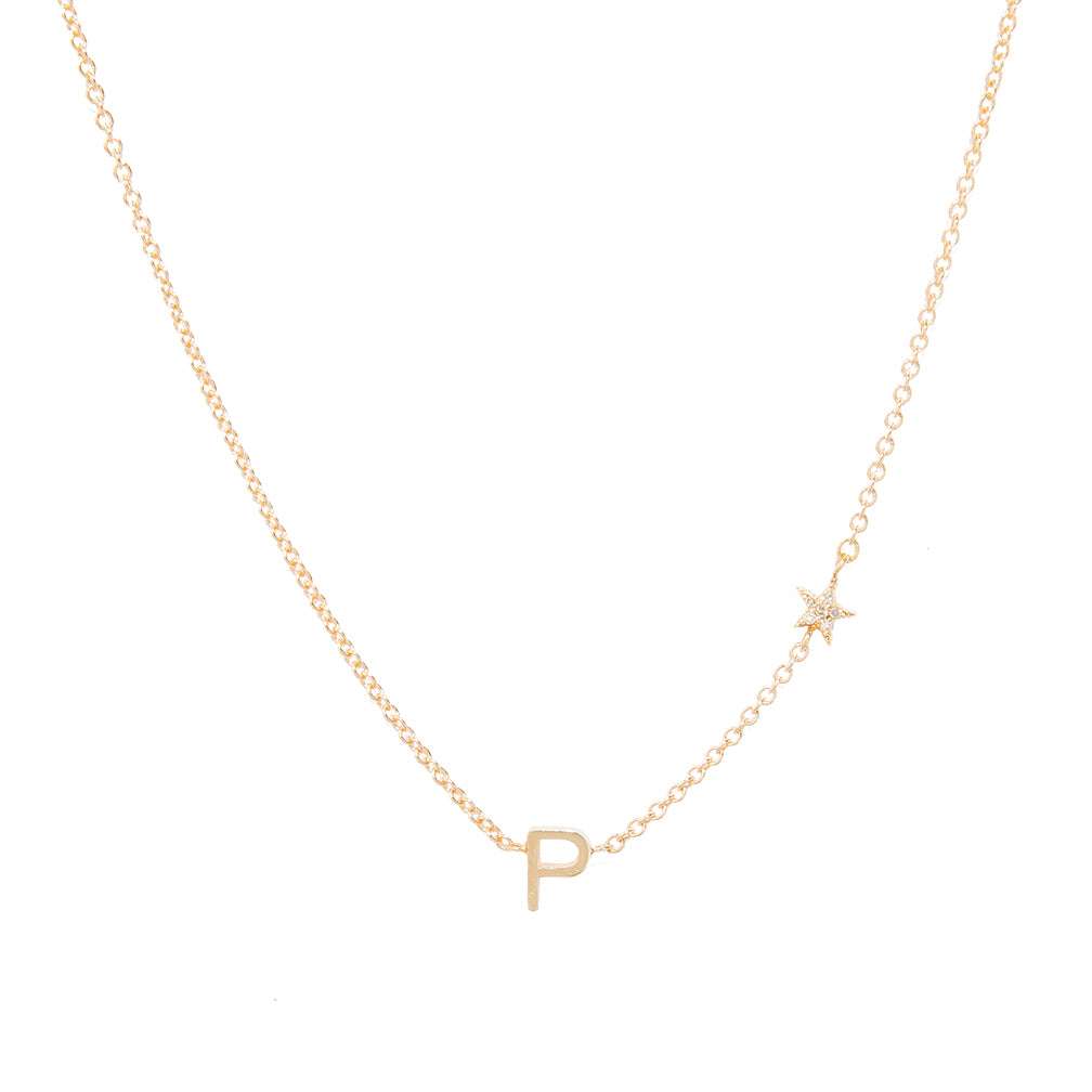 Customizable Gold Letters & Diamond Symbol Charms Necklace