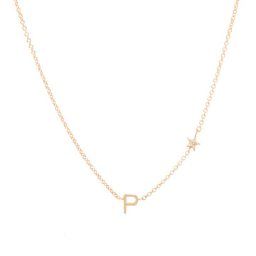 Customizable Gold Letters & Diamond Symbol Charms Necklace