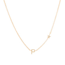 Customizable Gold Letters & Diamond Symbol Charms Necklace