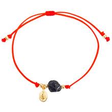 RED STRING BRACELET WITH BLACK TOURMALINE AND VIRGIN MARY